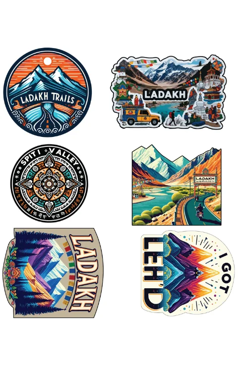 Leh Ladakh Packer Sticker Compatible with Anywhere | Printed In Premium Gloss Vinyl With FPF(Fade Protection Film), Water Proof, Precut Sticker, Size 2.0 Inches